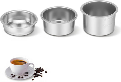 3 Pzas Filtro Café Acero Inox Plata Reutilizable Simple/Doble