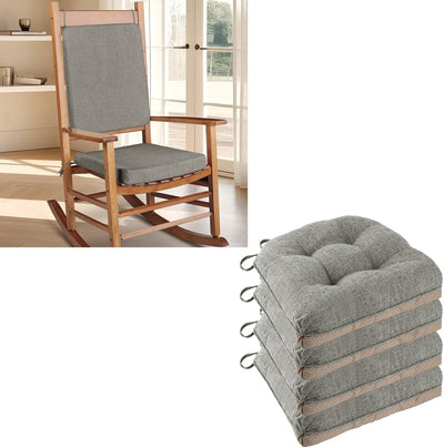 Set cojines silla comedor y silla balancín color gris claro