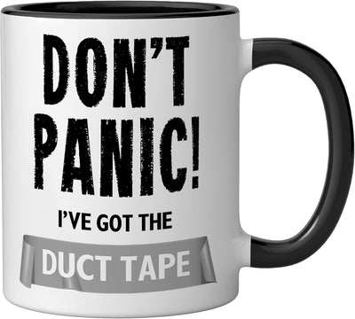 Taza Cerámica Cinta Aislante Negro/Blanco