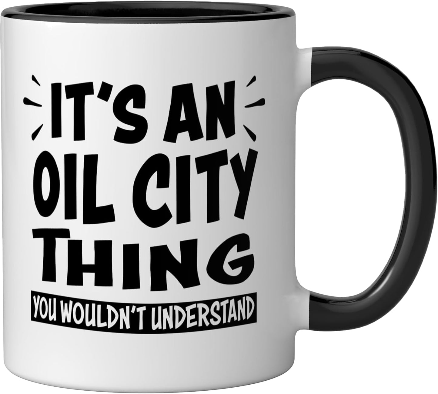 Taza cerámica Oil City Trip Lovers en negro/blanco