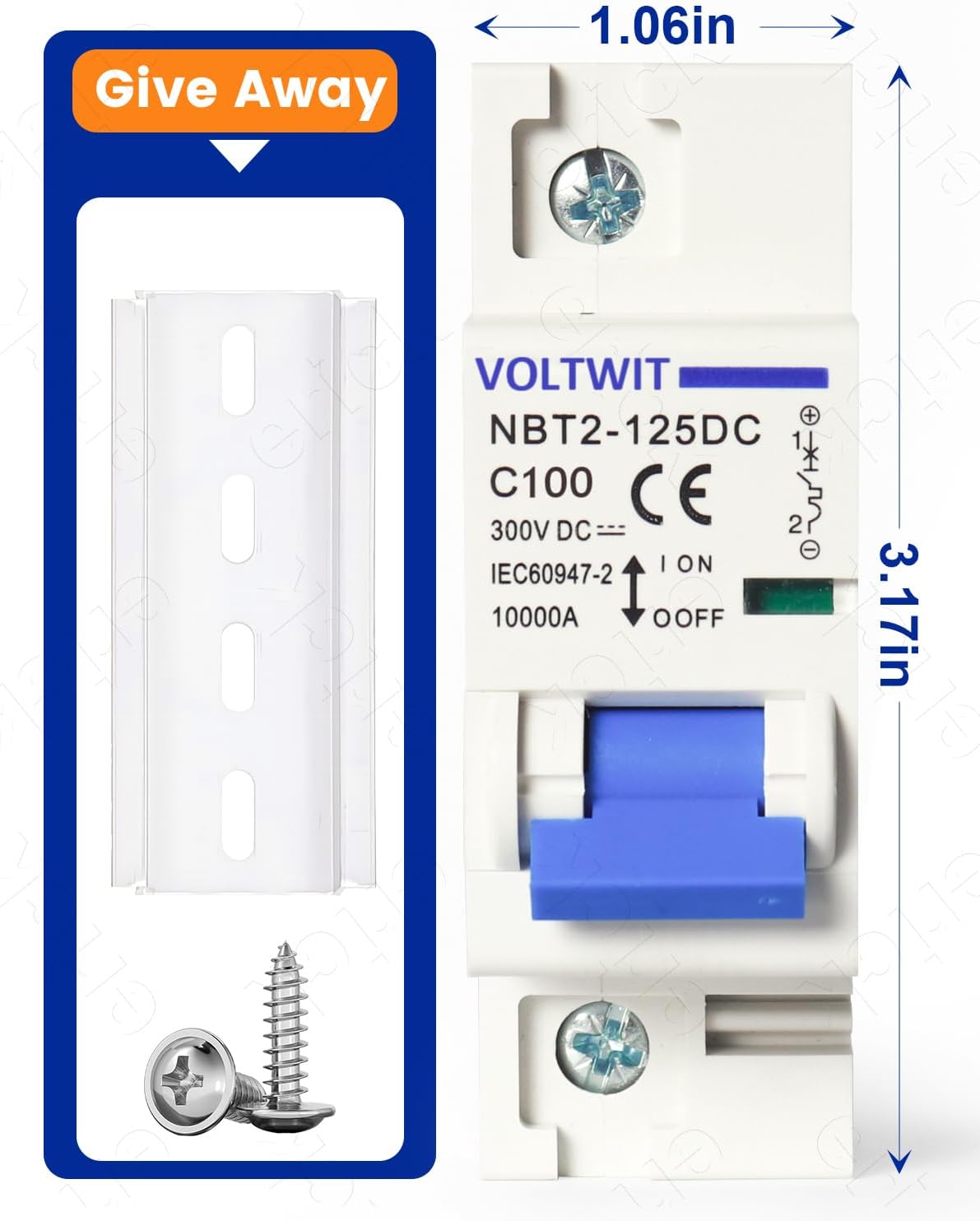 Disyuntor CC 100A 300V para sistemas solares