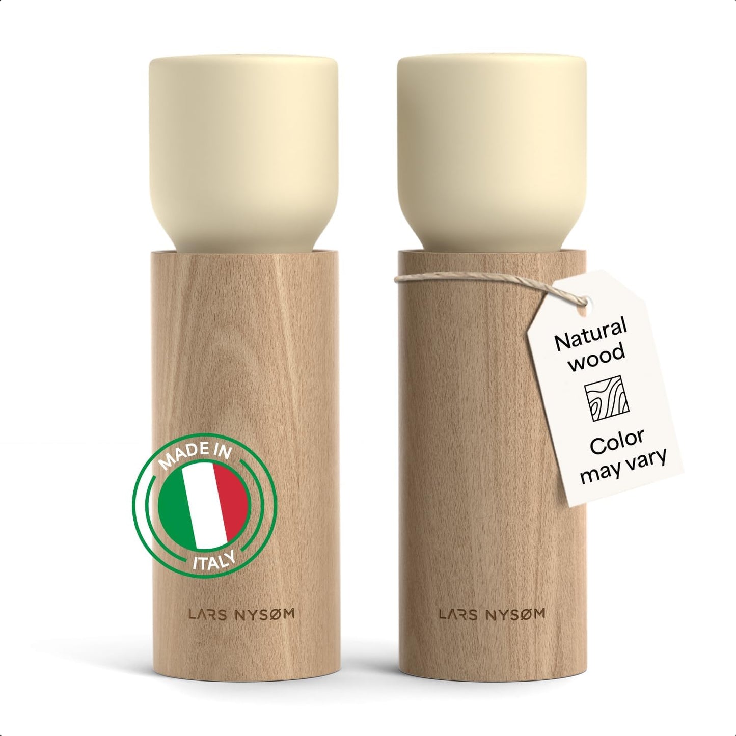 Juego molinillos sal pimienta madera haya mecanismo cerámica