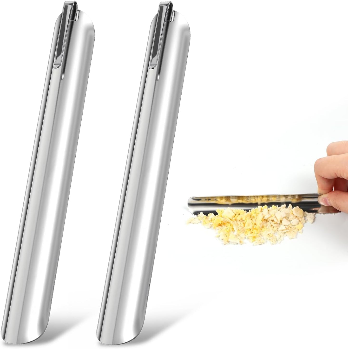 Barredora de migas de mesa plateada de acero inoxidable para servidores y hogares