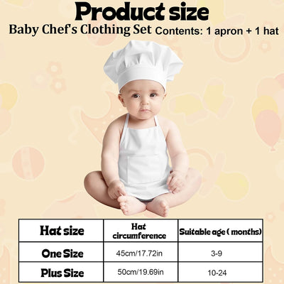 Juego 2 Pzas Atuendo Chef Bebé Delantal Gorro