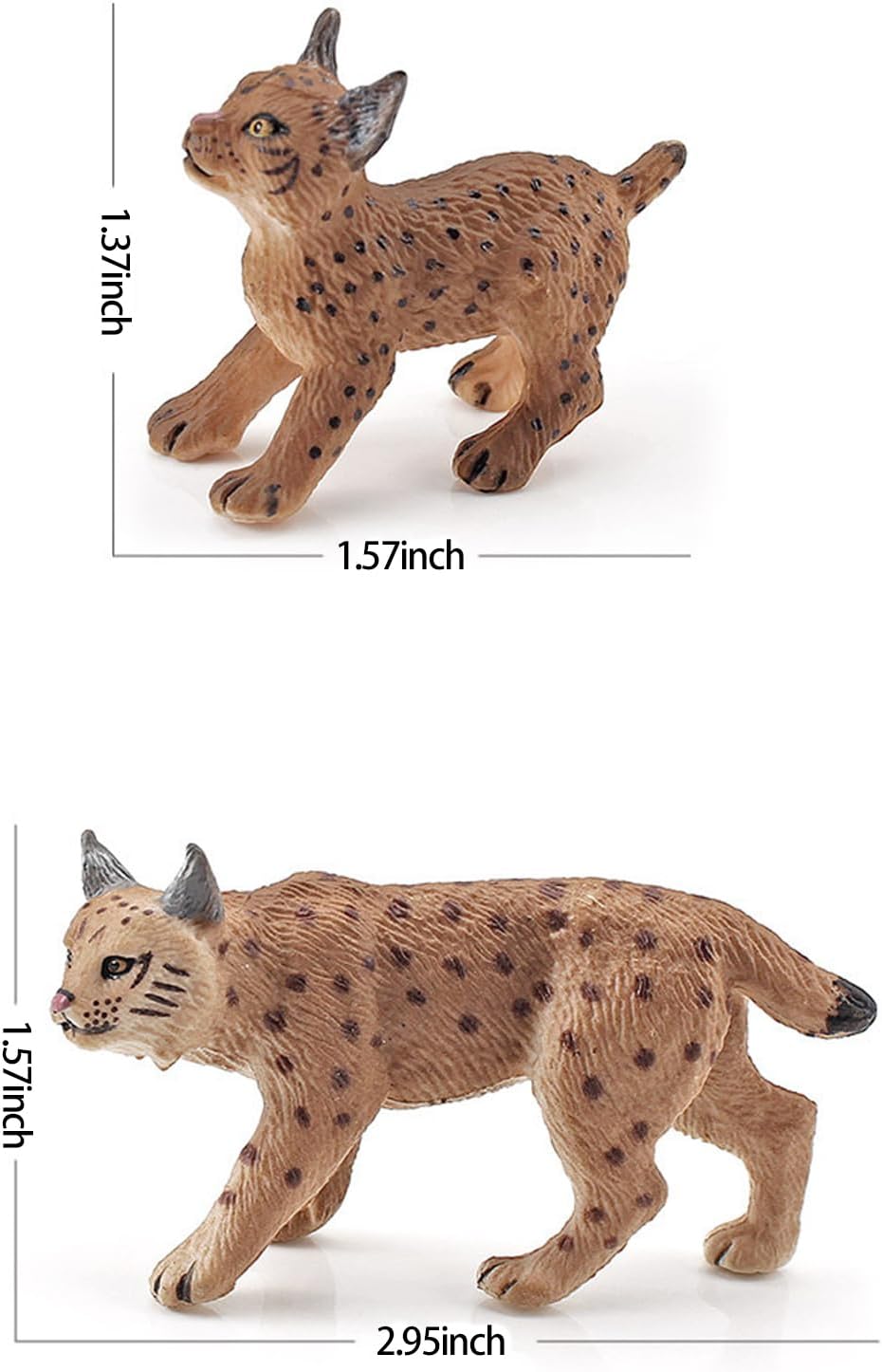 2 Pzas Figura Lince Plástico Decoración Navidad