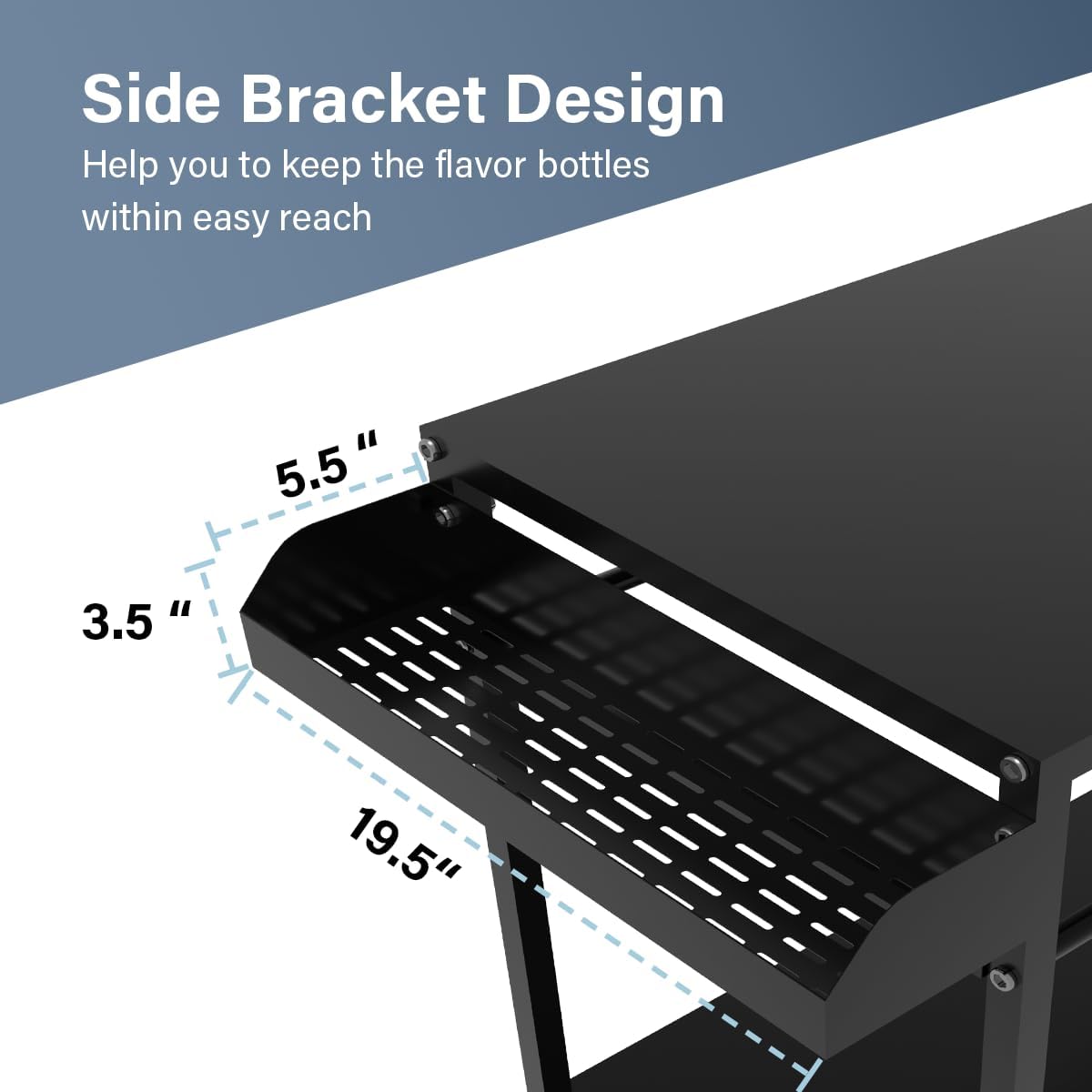 Mesa carrito parrilla Blackstone 17-22pulg doble estante patio