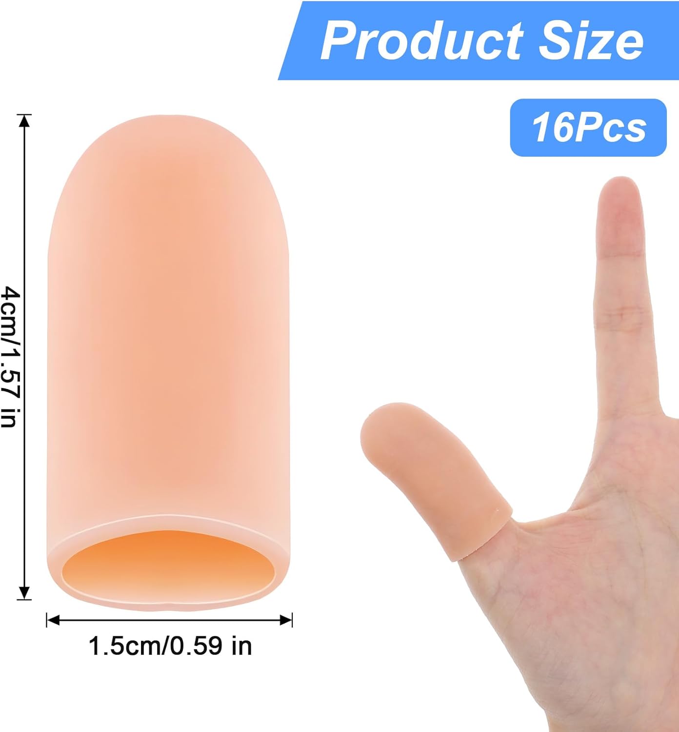 16 Fundas Pulgar Silicona Suave Protector Fricción