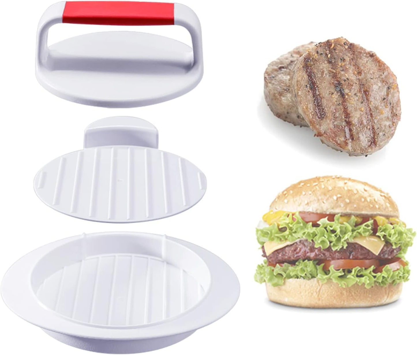 Molde hamburguesas 4.6pulg anillos redondos blanco