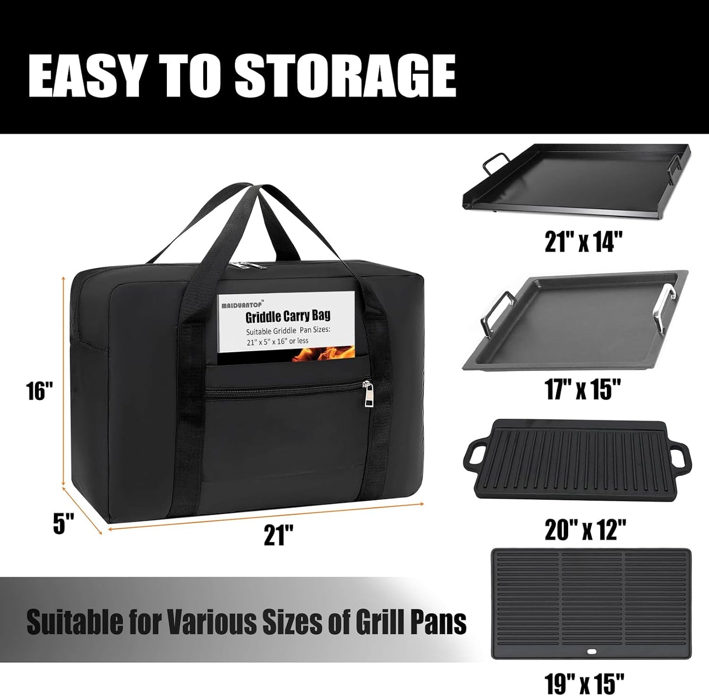 Bolsa transporte plancha y accesorios parrilla hombre