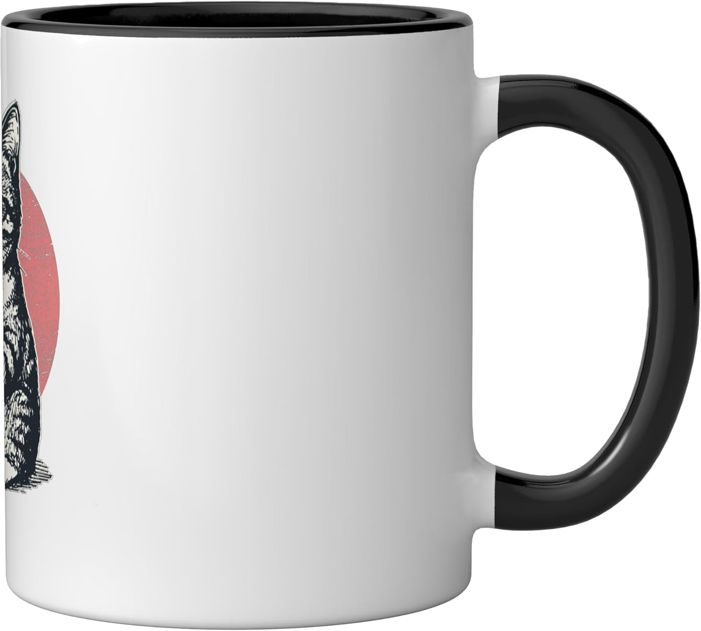 Taza Cerámica Gato Bebida Boba Anime Estilo Negro/Blanco