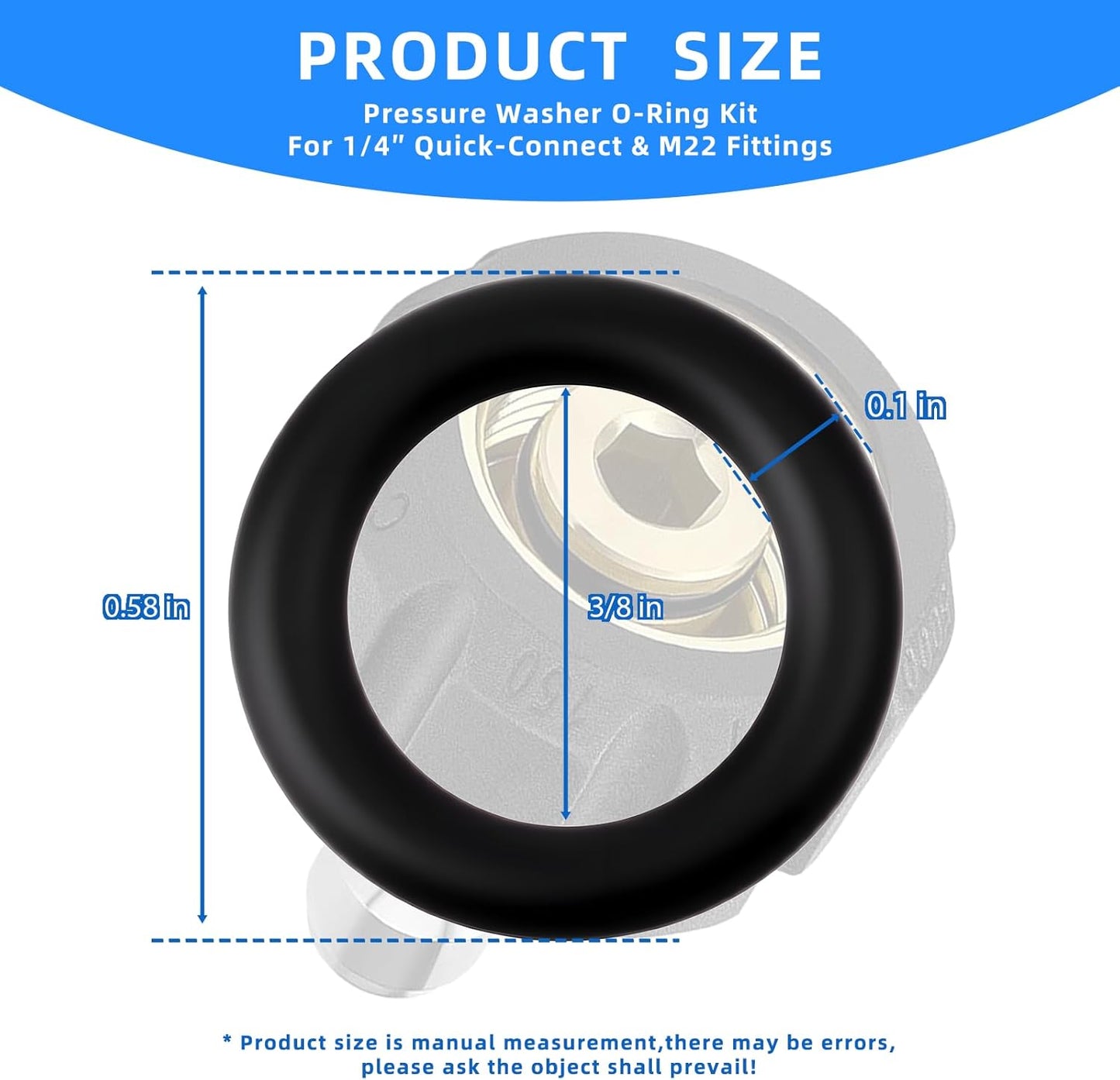 Juntas tóricas para lavadora presión acoplador 1/4 ″ comp M22