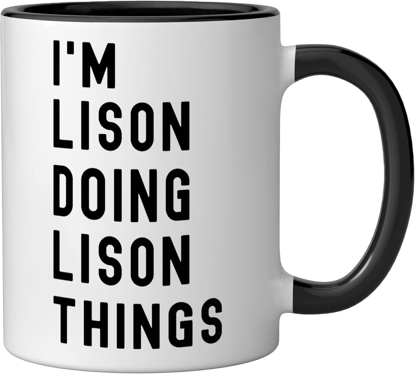 Taza cerámica Lison Tazas de Lison en negro/blanco