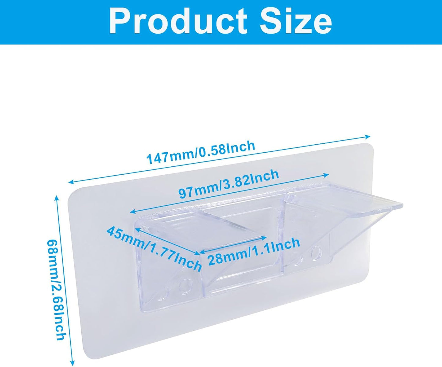 Pack 6 soportes adhesivos plástico transparente cocina