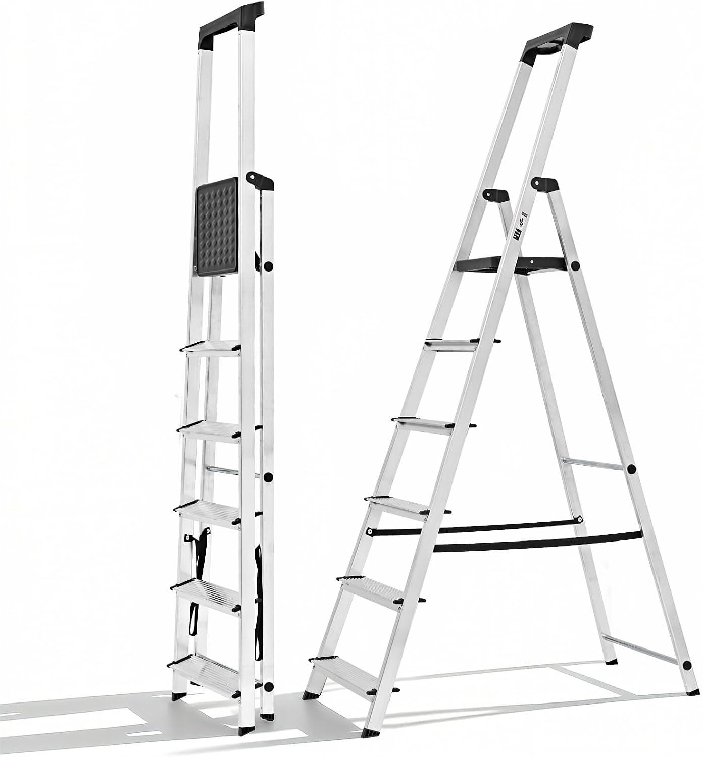 Escalera aluminio 6 pzas peldaño ancho antideslizante 330lb