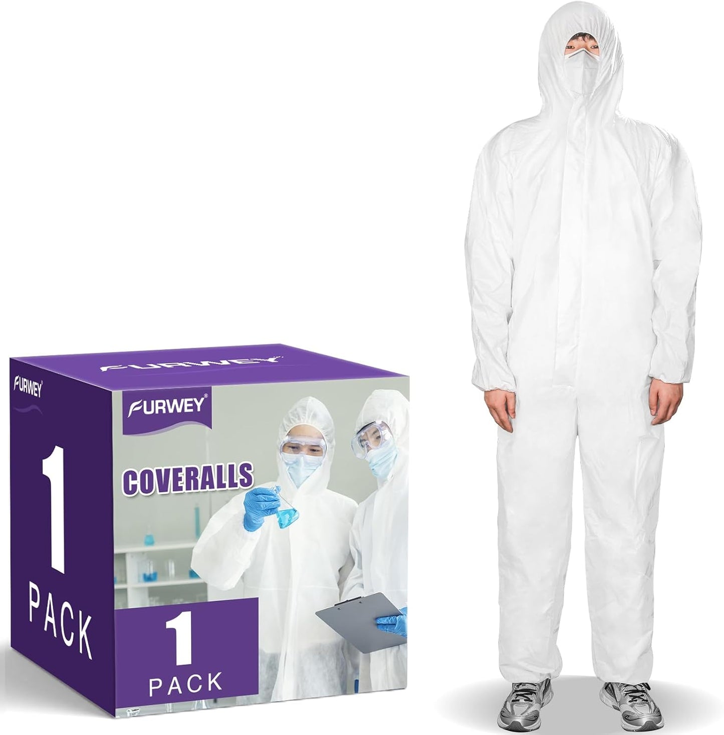 Trajes Hazmat descartables con elásticos 4 tallas