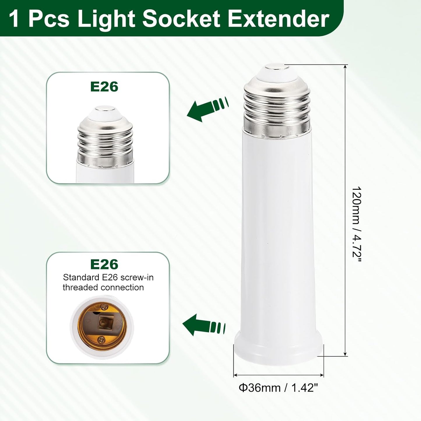 Adaptador portalámpara E26 extensible para lámparas 60W