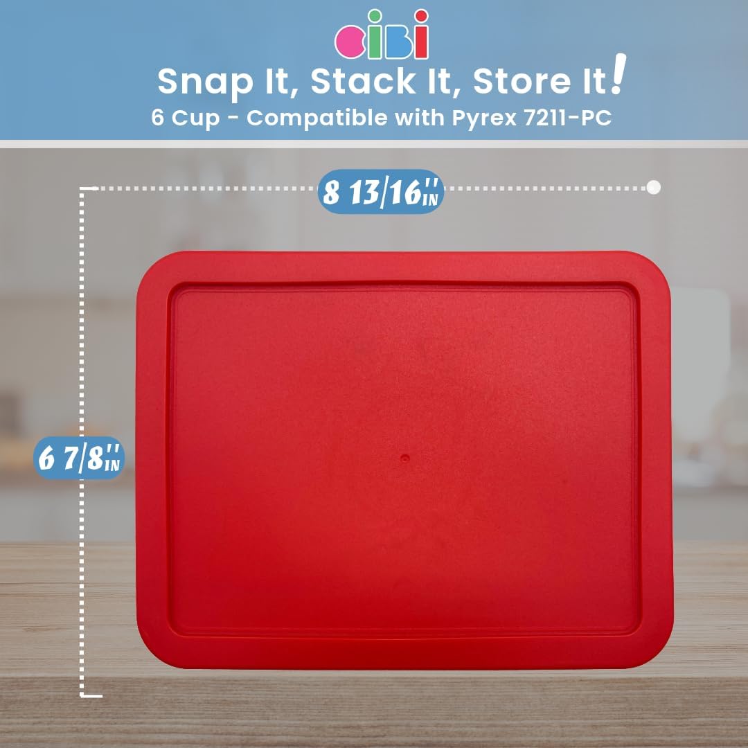 Tapas contenedores alimentos comp Pyrex 7211 rojo set 2