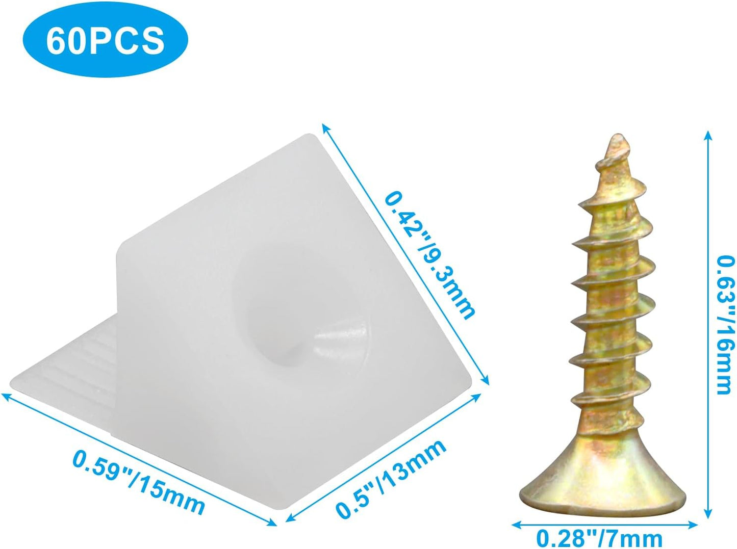 Kit 60 Reparación Cajones Soporte Inferior Refuerzo Plástico