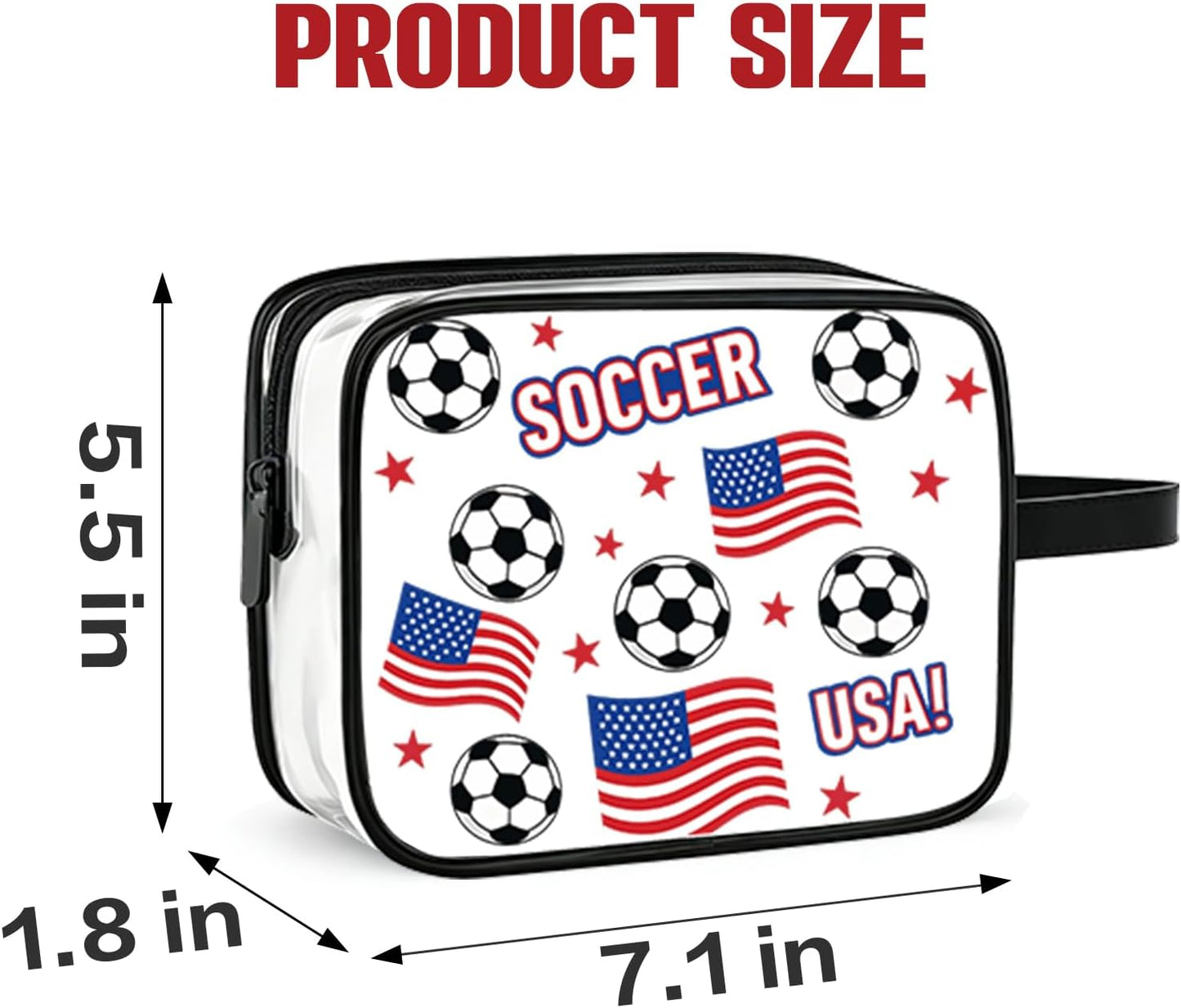 12 Bolsas PVC Transparente con Bandera EE.UU.