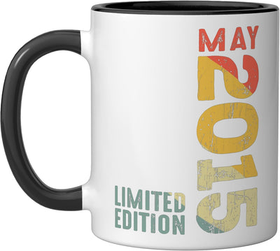 Taza de cerámica retro 2015 negro/blanco