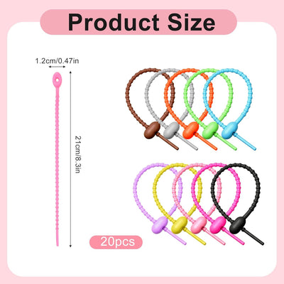 Bridas silicona 8pulg reutilizables ajustables multiusos