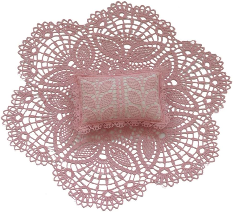 Almohada tapete bebé para fotos con encaje