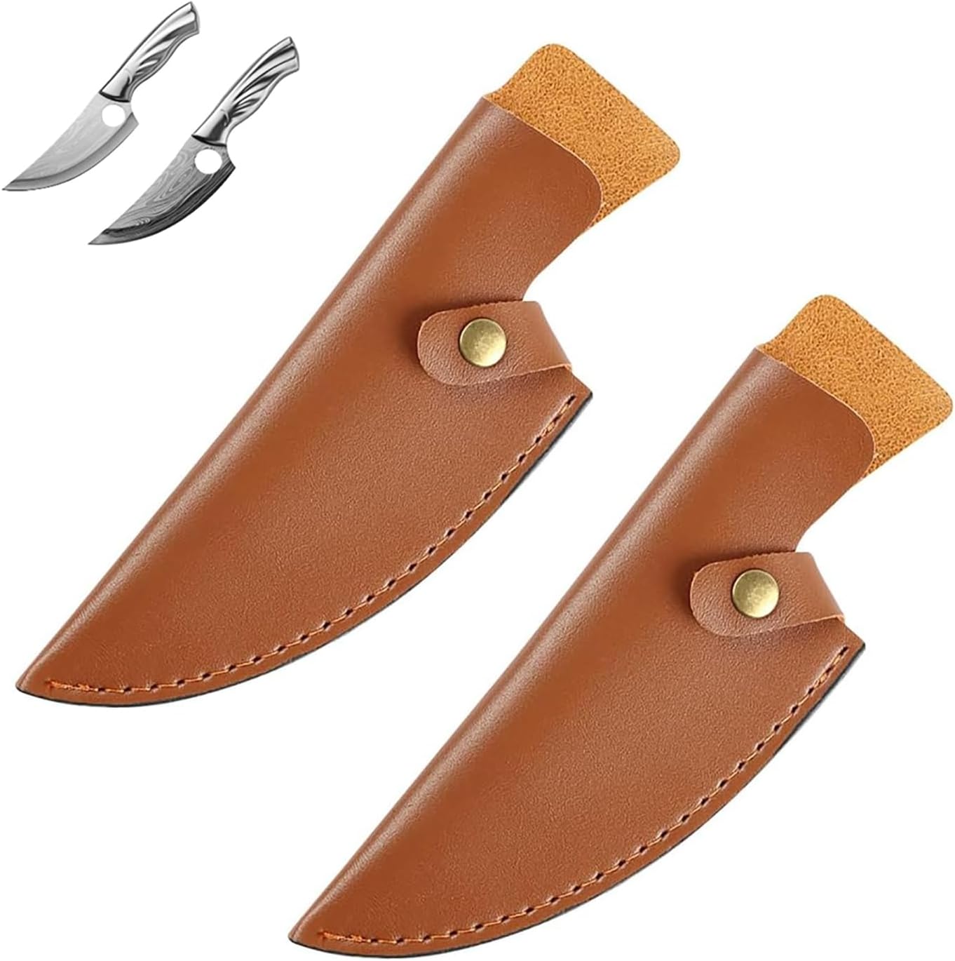 2 Fundas Cuchillo Cuero Sintético 6pulg Con Trabilla