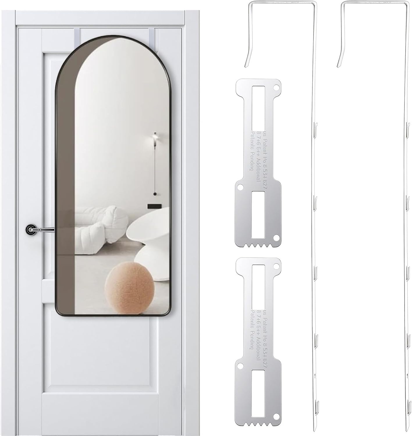 2 Ganchos Ajustables Metal Negro Forro Protector Soporte Puerta