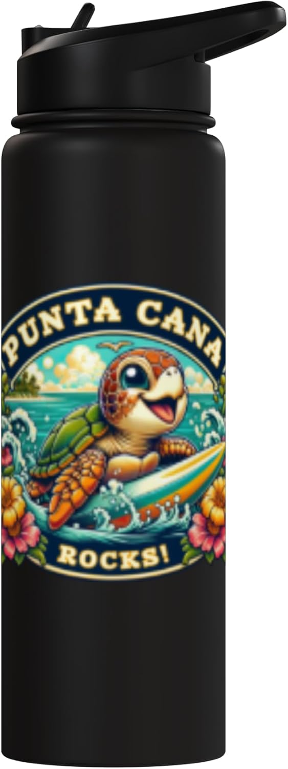 Botella agua acero inox aislada tortuga mar surf