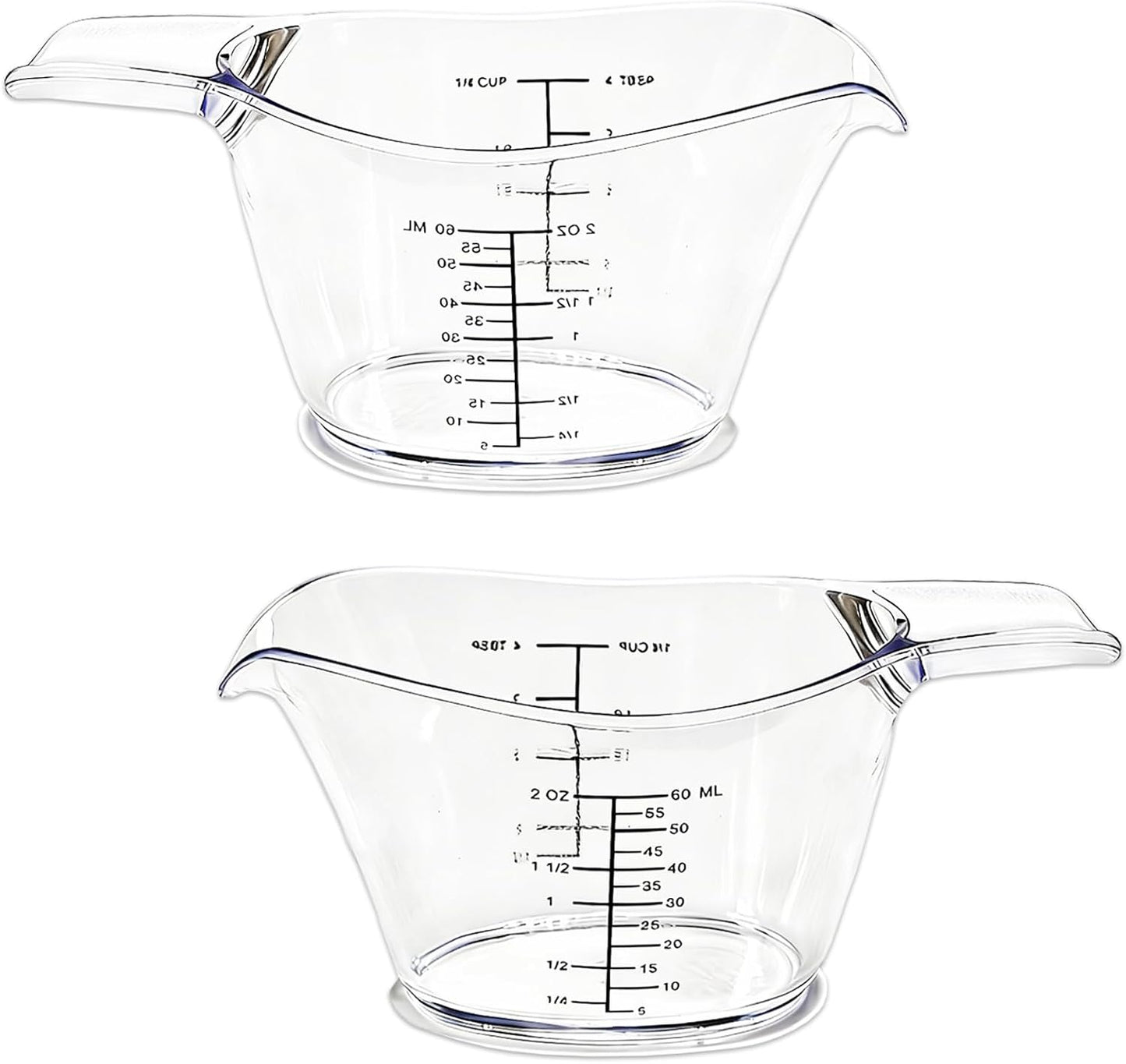 2 Pzas Tazas Medidoras 2oz Resina Transparente