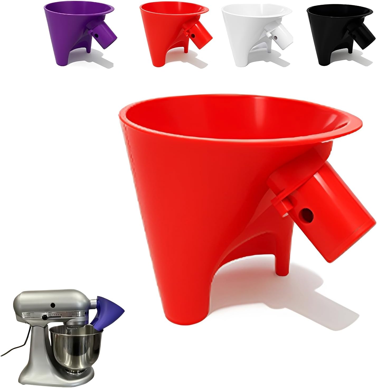 Embudo de harina compatible KitchenAid sin ensuciar con soporte inclinado 4.5 y 5 cuartos
