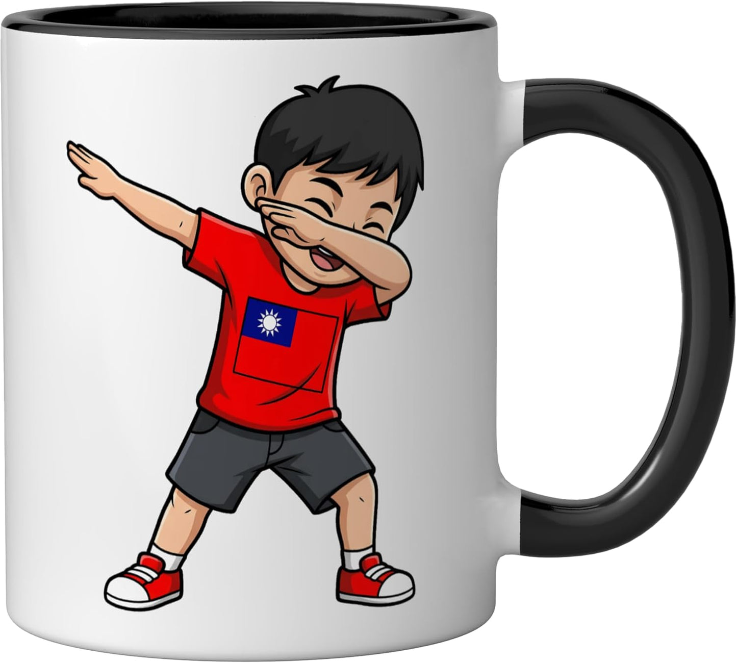 Taza cerámica Taiwan Boy Dab Pose negra/blanca