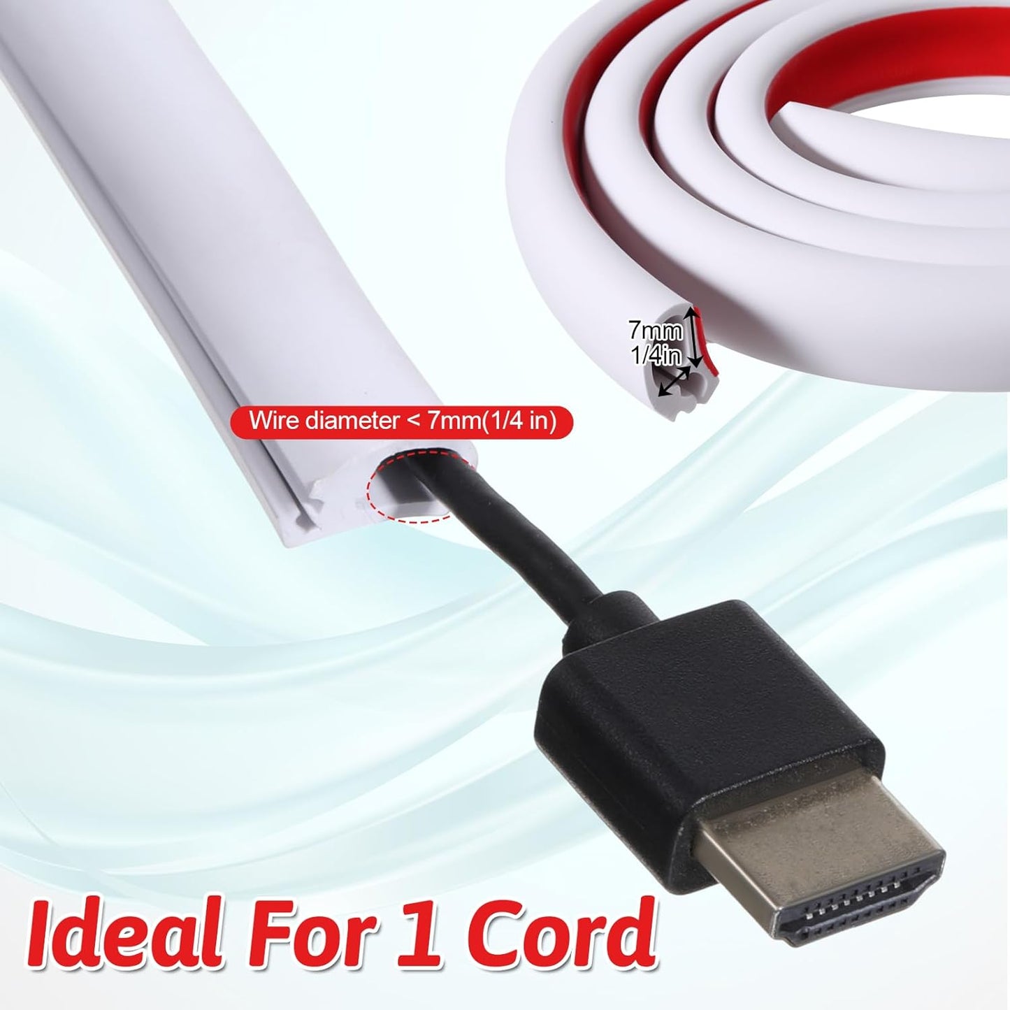 Kit canaleta cables autoadhesiva 39pulg para TV pared