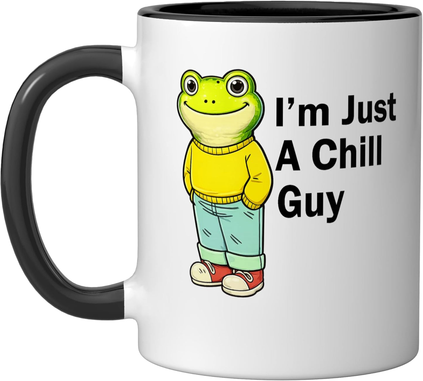 Taza Cerámica Humor Froggy Negro/Blanco