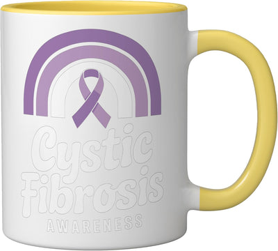 Taza Cerámica Fibrosis May Purpura Amarillo/Blanco