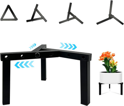 Soporte metal ajustable 3 patas para maceta 5-10pulg negro