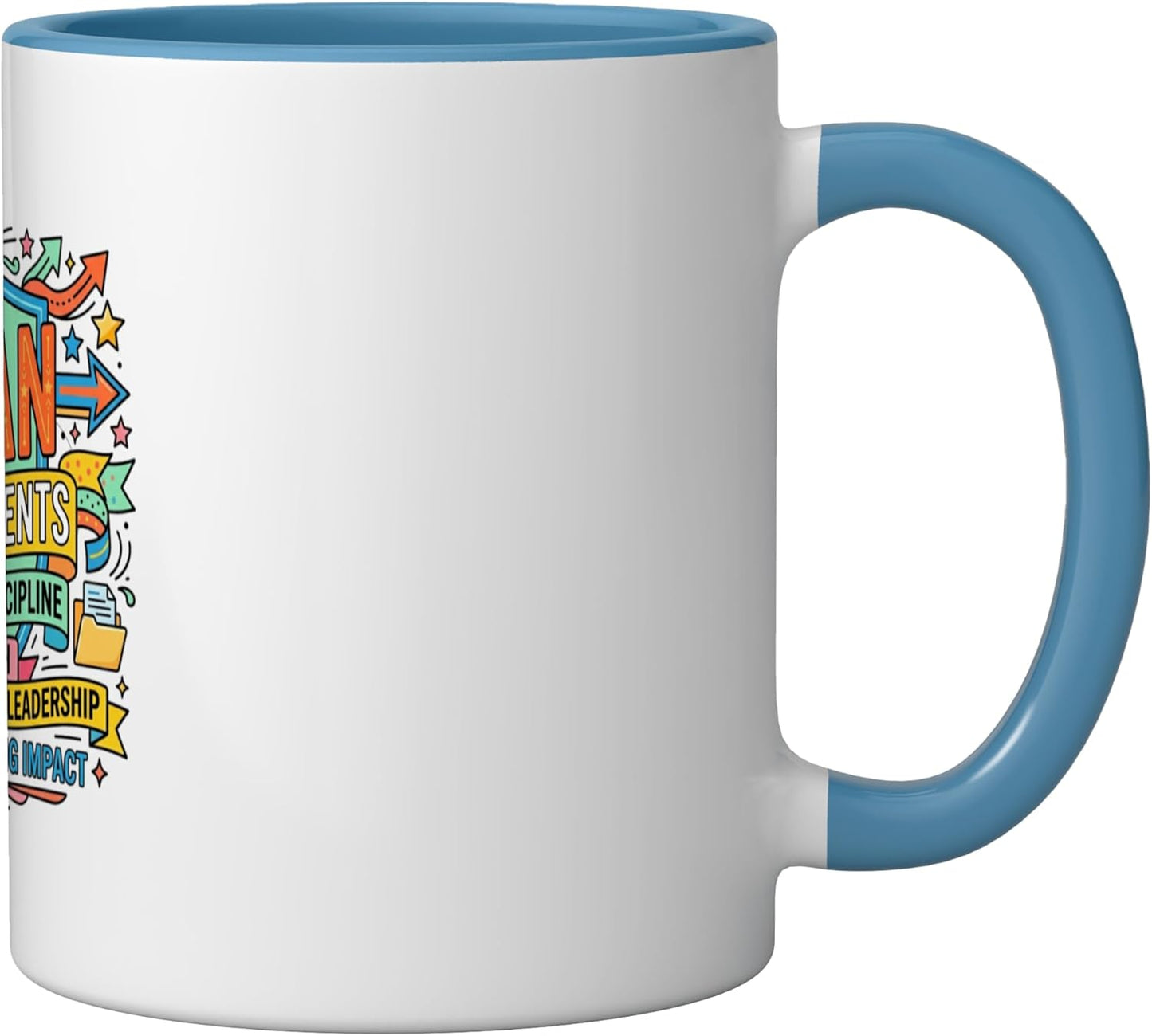 Taza Cerámica para Escuela Azul/Blanco