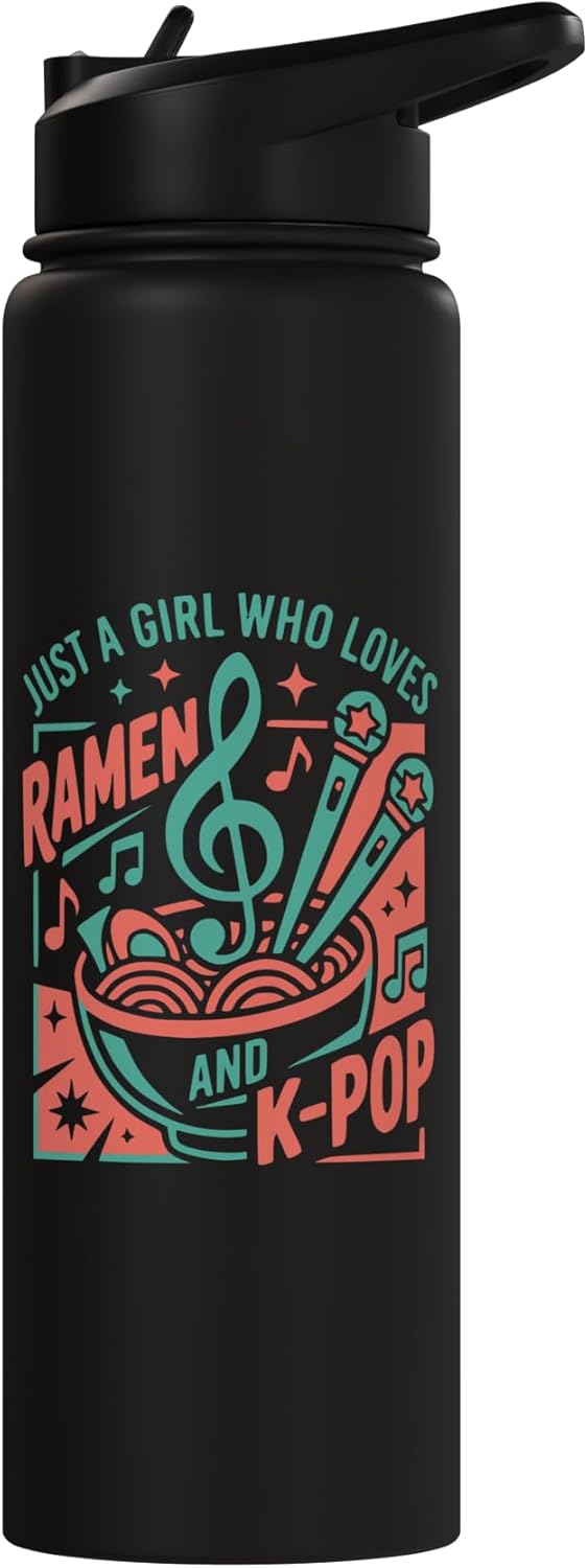 Botella agua acero inox aislada diseño K-Pop