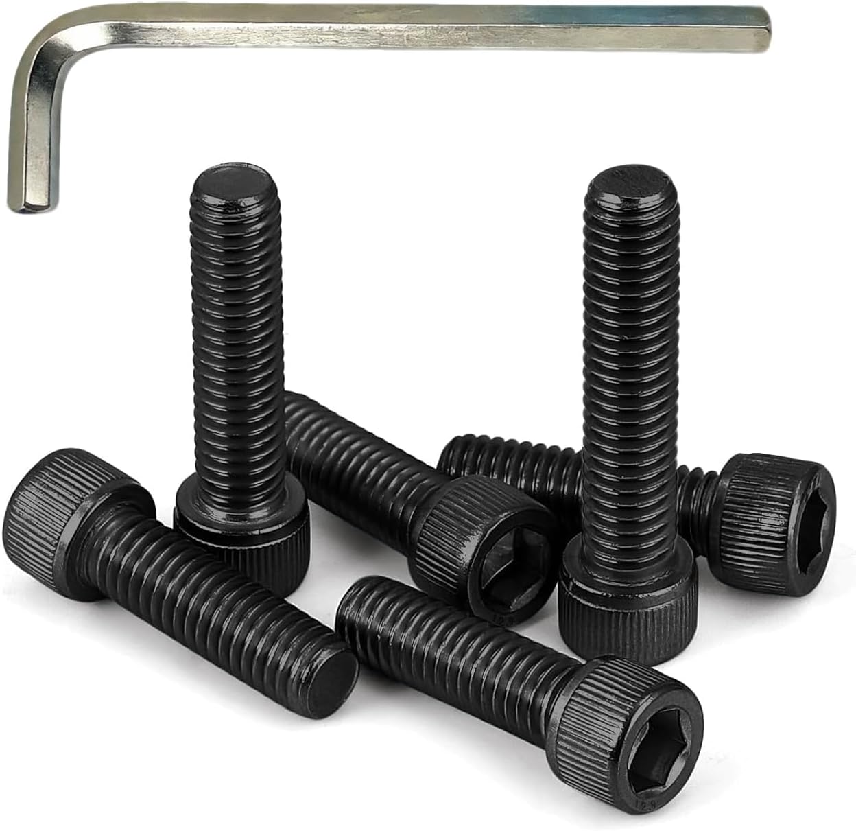 Tornillos M5 acero grado 12.9 óxido negro set 50