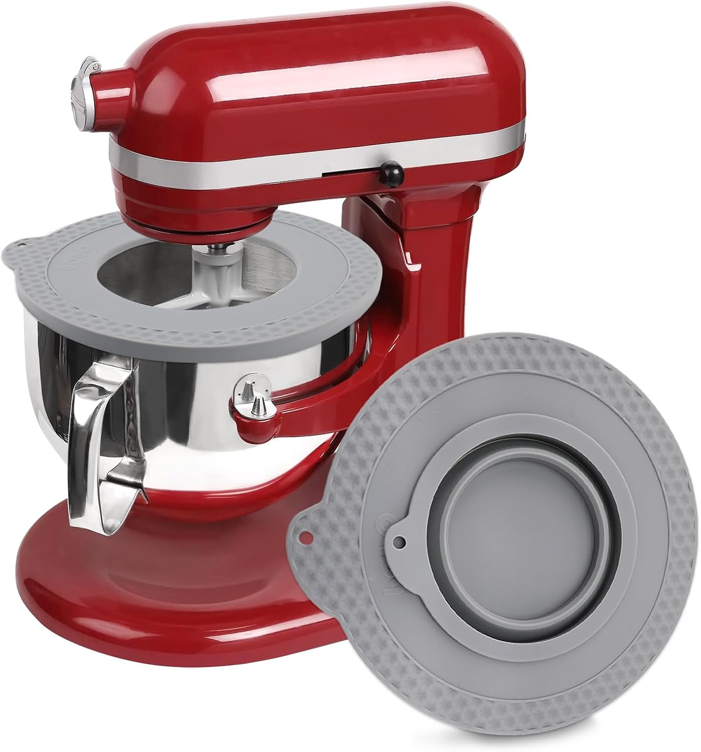Funda silicona tazón comp KitchenAid 6-7qt para batidora gris