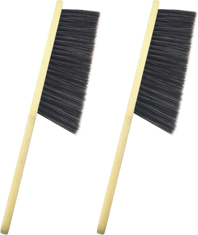 2 Cepillos Escoba Mano Mango Madera Cerdas Suaves para Muebles Sofá