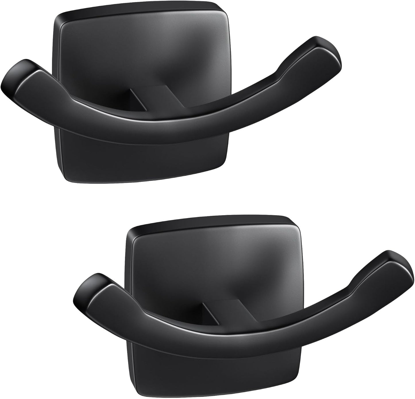 Ganchos dobles baño cocina negro mate 2uds