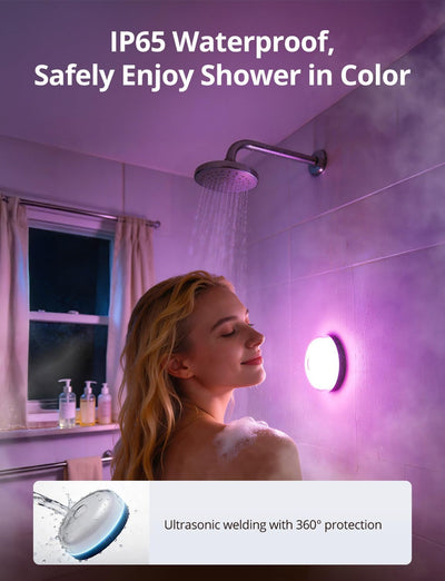 Luz ducha RGB recargable IP65 inalámbrica control remoto negro