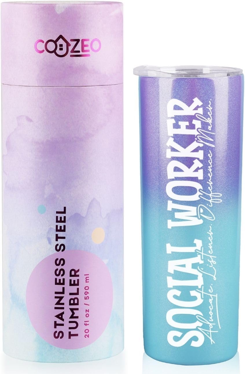 Vaso acero inox con tapa 590ml regalo social worker