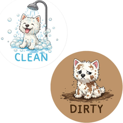 Imán para lavavajillas con texto Clean Dirty, letrero magnético reversible para cocina y refrigerador