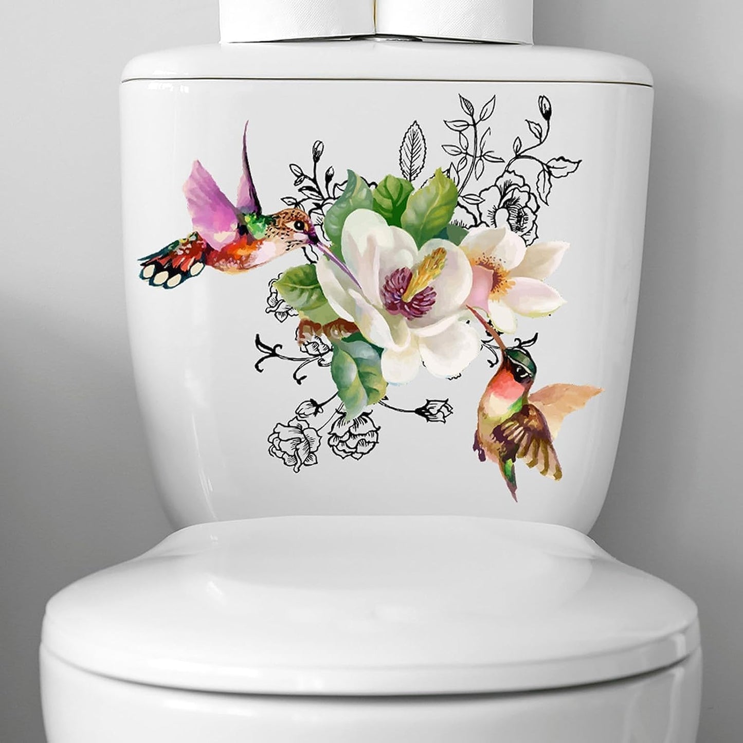 Adhesivos para inodoro decorativos flores mariposas