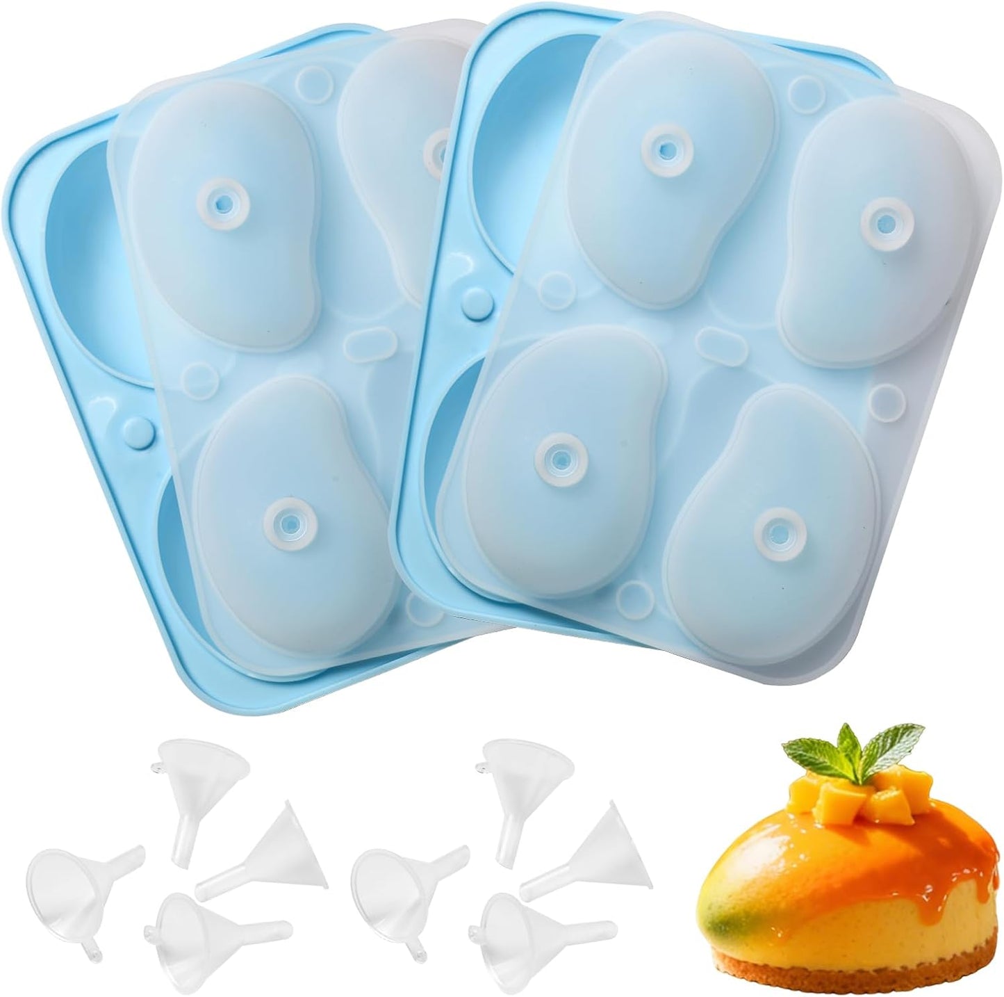 2 Moldes Silicona 3D para Pudín Frutas Gelatina Mousse