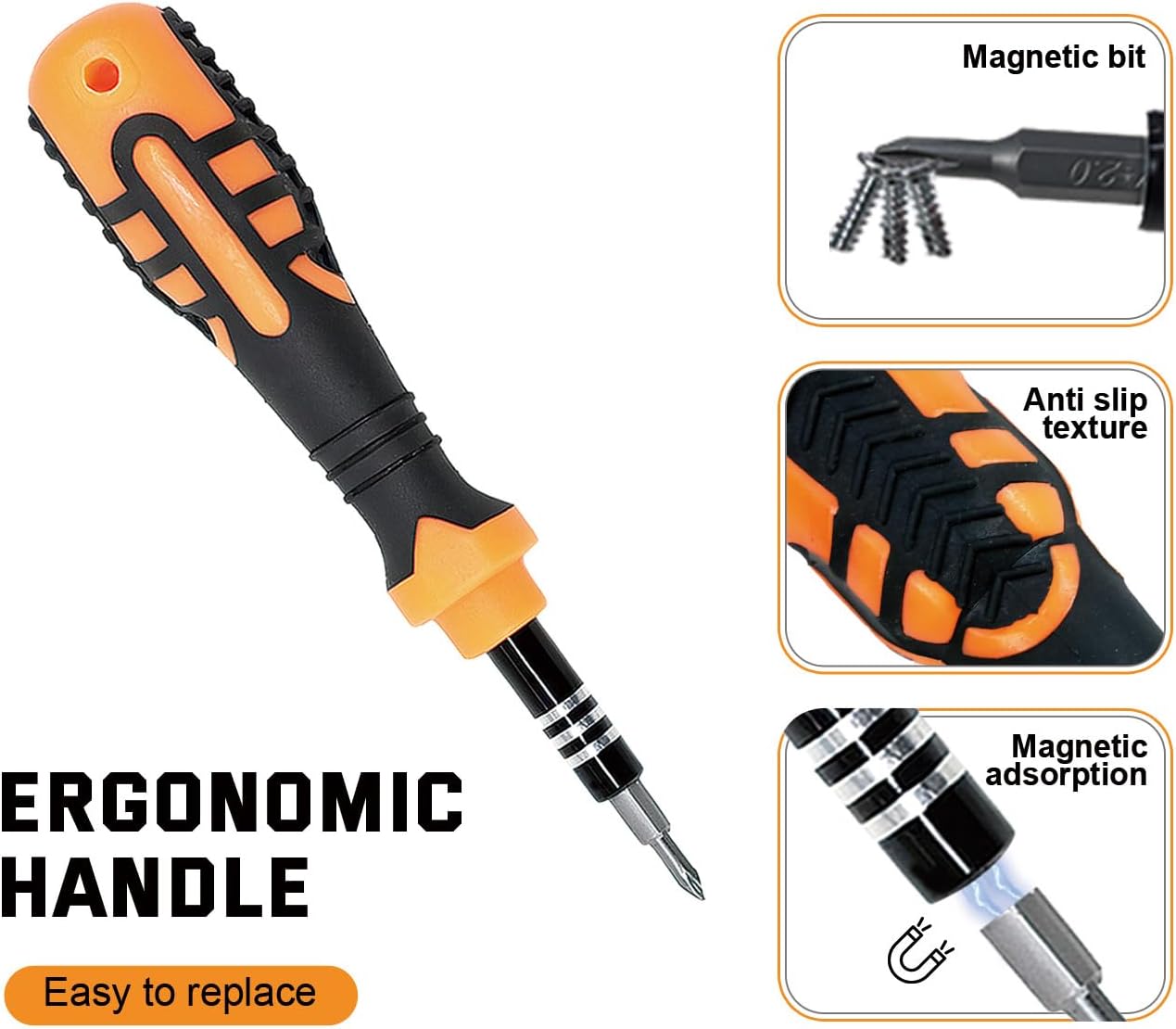 Set 33en1 Destornilladores Precisión Puntas Torx Reemplazables