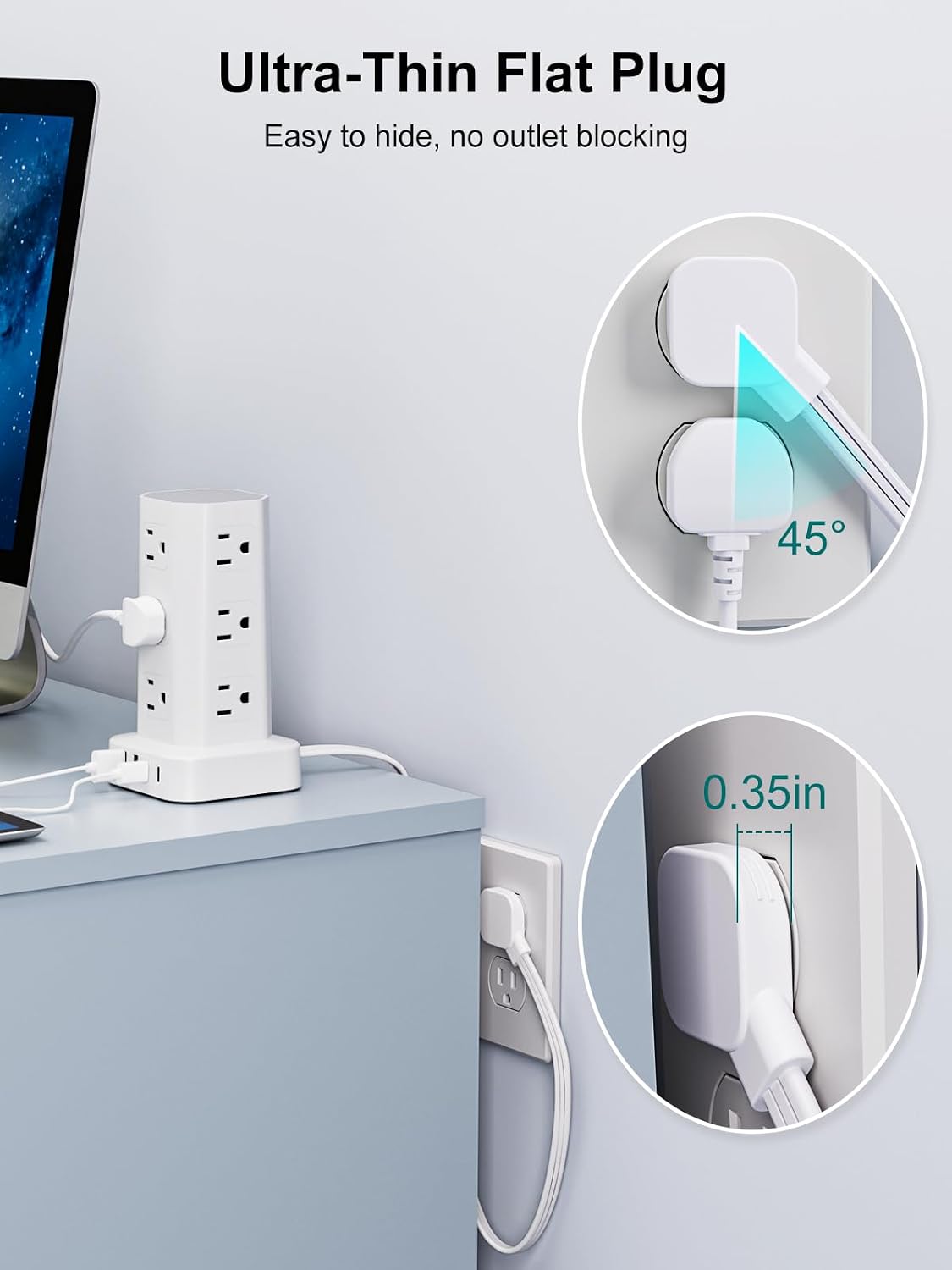 Regleta extensión 6ft 12 salidas 4USB protegida