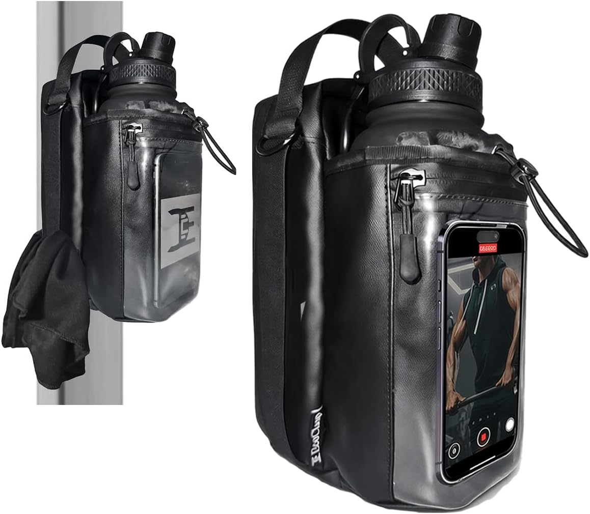 Bolsa magnética gimnasio soporte botella 32oz toallas secado